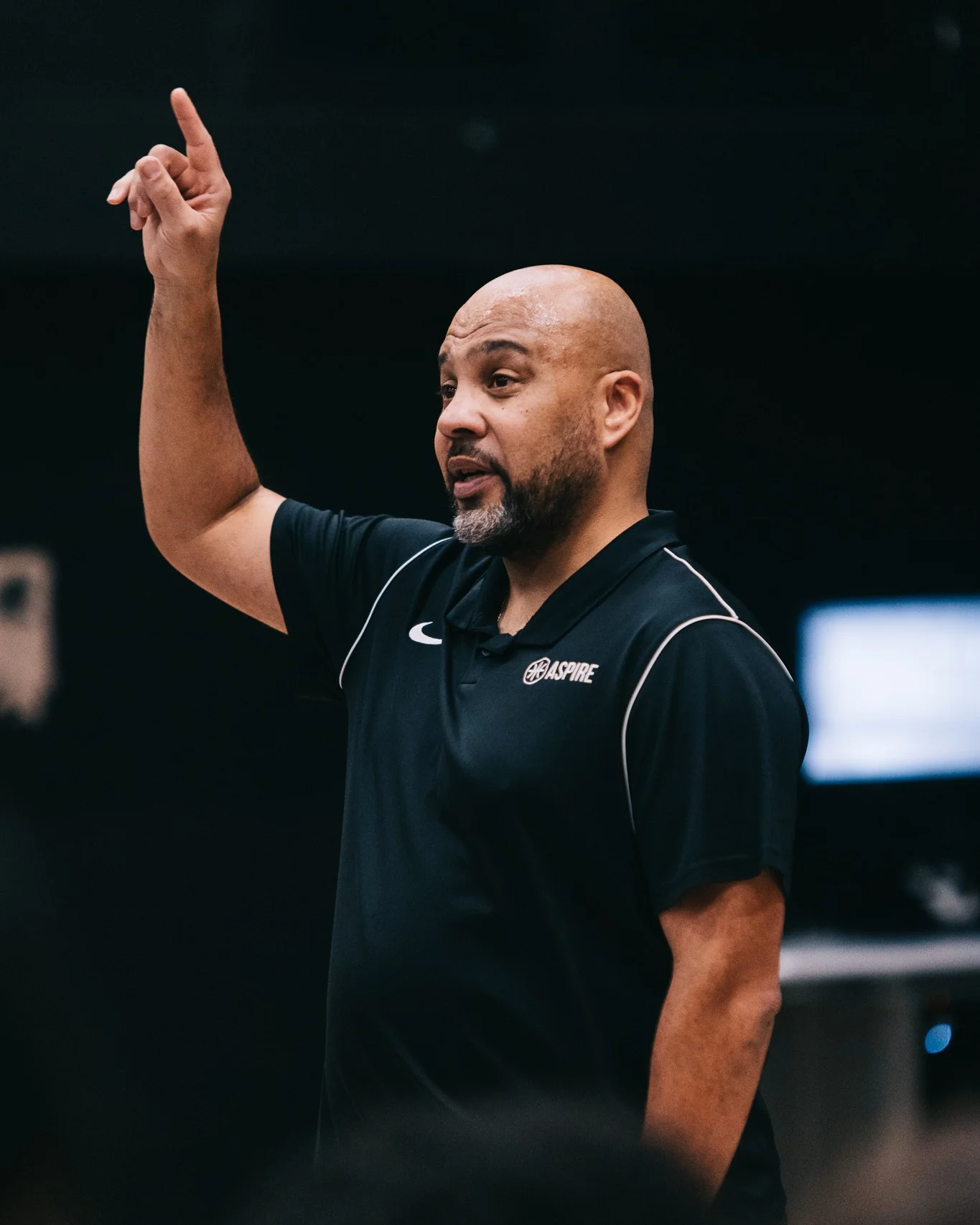 Dr. Sam Messam, Basketball England's Talent Pathway and Programme Manager, coaching during an Aspire programme session in London